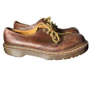 Vintage Dr Martens 1561 4 eye Oxford Crazy Horse Brown Made in England US Sz 8